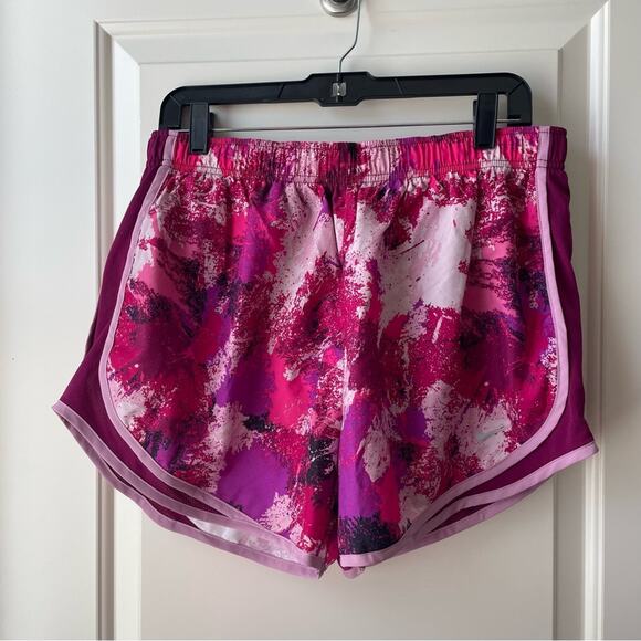 Nike Women's Dry Printed Tempo Running Shorts Pink Splatter XL Annette - Picture 2 of 10